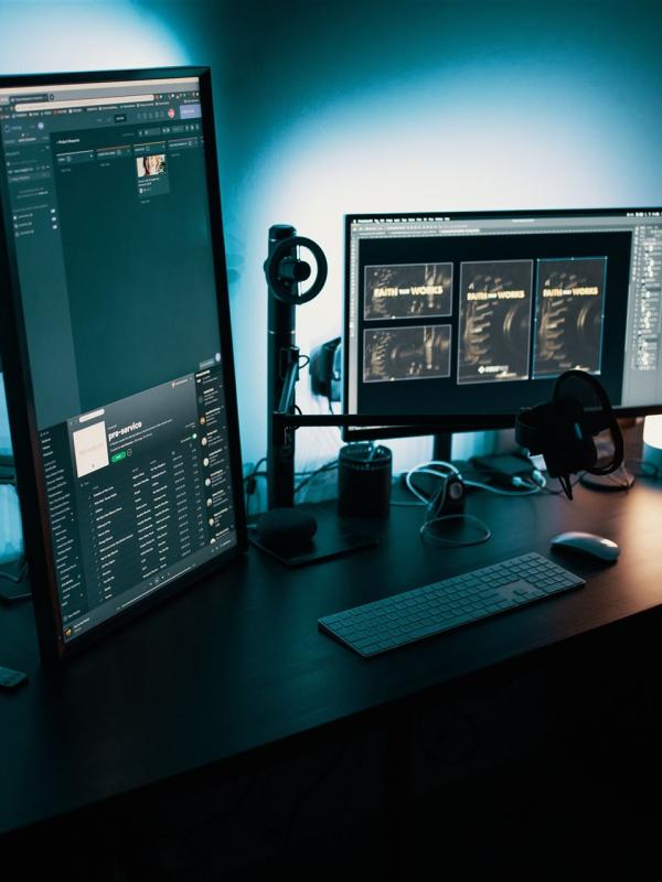 Schreibtisch mit Computer